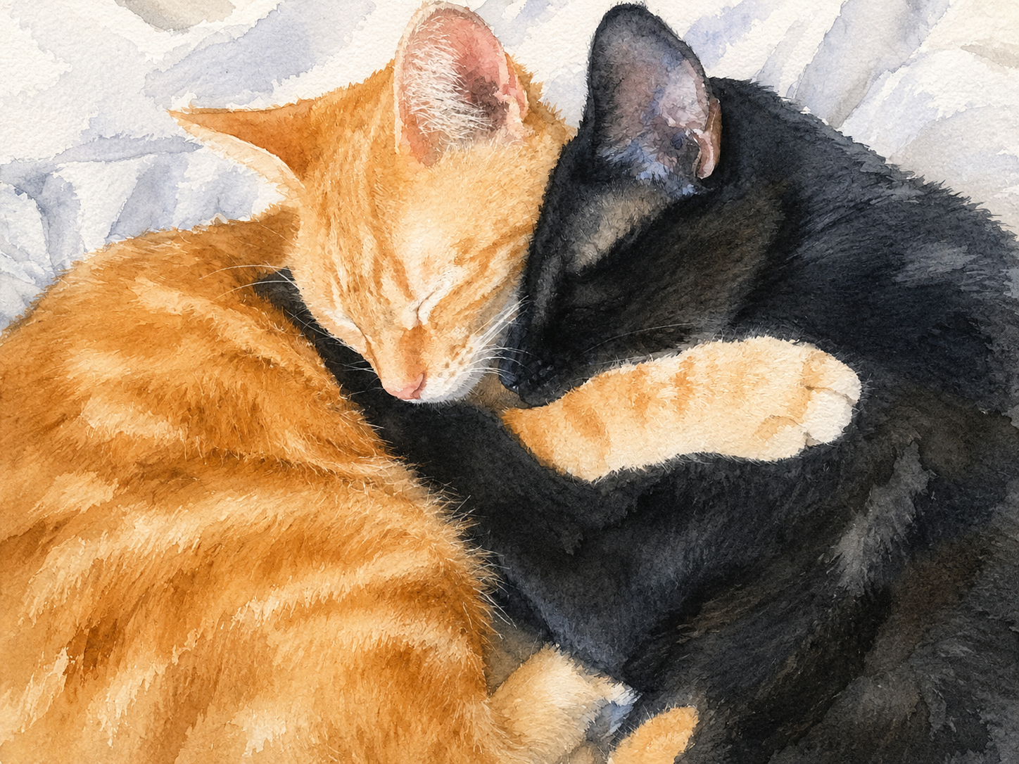 Nuestros gatos abrazados